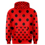 Polka Dots - Black on Red Men s Pullover Hoodie