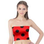 Polka Dots - Black on Red Tube Top