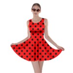 Polka Dots - Black on Red Skater Dress