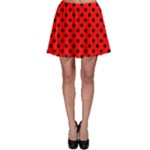 Polka Dots - Black on Red Skater Skirt