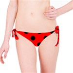 Polka Dots - Black on Red Bikini Bottom