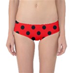 Polka Dots - Black on Red Classic Bikini Bottoms