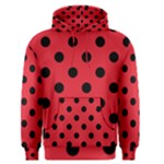 Polka Dots - Black on Alizarin Red Men s Pullover Hoodie