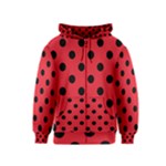 Polka Dots - Black on Alizarin Red Kid s Zipper Hoodie