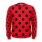 Polka Dots - Black on Alizarin Red Men s Sweatshirt