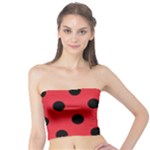 Polka Dots - Black on Alizarin Red Tube Top