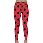 Polka Dots - Black on Alizarin Red Yoga Leggings