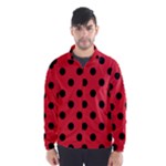 Polka Dots - Black on Alizarin Red Wind Breaker (Men)