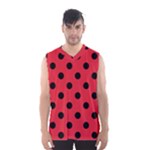 Polka Dots - Black on Alizarin Red Men s Basketball Tank Top