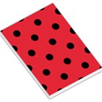 Polka Dots - Black on Alizarin Red Large Memo Pads