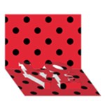 Polka Dots - Black on Alizarin Red LOVE Bottom 3D Greeting Card (7x5)