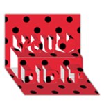 Polka Dots - Black on Alizarin Red You Did It 3D Greeting Card (7x5)