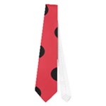 Polka Dots - Black on Alizarin Red Necktie (One Side)