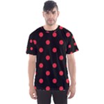 Polka Dots - Alizarin Red on Black Men s Sport Mesh Tee