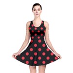 Polka Dots - Alizarin Red on Black Reversible Skater Dress