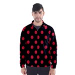 Polka Dots - Alizarin Red on Black Wind Breaker (Men)