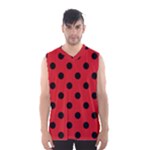 Polka Dots - Black on Fire Engine Red Men s Basketball Tank Top