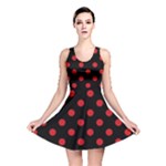 Polka Dots - Fire Engine Red on Black Reversible Skater Dress