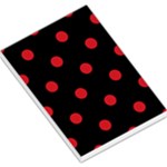 Polka Dots - Fire Engine Red on Black Large Memo Pads