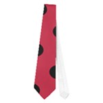 Polka Dots - Black on Cardinal Red Necktie (One Side)