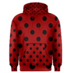 Polka Dots - Black on Dark Candy Apple Red Men s Pullover Hoodie