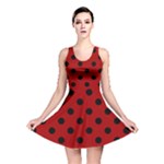 Polka Dots - Black on Dark Candy Apple Red Reversible Skater Dress