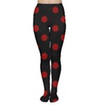 Polka Dots - Dark Red on Black Women s Tights