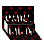 Polka Dots - Dark Red on Black You Did It 3D Greeting Card (7x5)