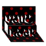 Polka Dots - Dark Red on Black You Rock 3D Greeting Card (7x5)