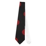 Polka Dots - Maroon Red on Black Necktie (One Side)