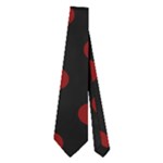 Polka Dots - Maroon Red on Black Necktie (Two Side)