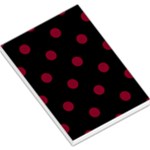 Polka Dots - Burgundy Red on Black Large Memo Pads