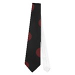 Polka Dots - Bulgarian Rose Red on Black Necktie (One Side)