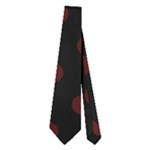 Polka Dots - Bulgarian Rose Red on Black Necktie (Two Side)