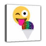 glitter wink emoji  Mini Canvas 8  x 8  (Stretched)