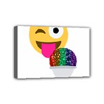 glitter wink emoji  Mini Canvas 6  x 4  (Stretched)