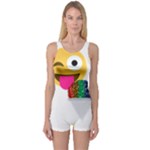 glitter wink emoji  One Piece Boyleg Swimsuit