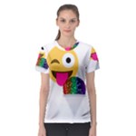 glitter wink emoji  Women s Sport Mesh Tee