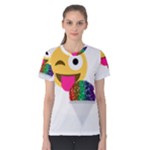 glitter wink emoji  Women s Cotton Tee