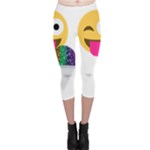 glitter wink emoji  Capri Leggings 