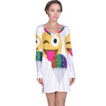 glitter wink emoji  Long Sleeve Nightdress