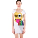 glitter wink emoji  Short Sleeve Bodycon Dress