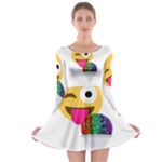 glitter wink emoji  Long Sleeve Skater Dress