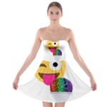 glitter wink emoji  Strapless Bra Top Dress