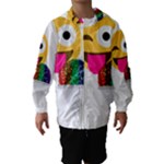 glitter wink emoji  Hooded Wind Breaker (Kids)