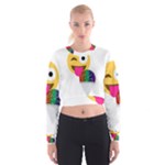 glitter wink emoji  Women s Cropped Sweatshirt