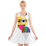 glitter wink emoji  V-Neck Sleeveless Dress