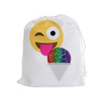 glitter wink emoji  Drawstring Pouch (XL)