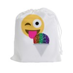 glitter wink emoji  Drawstring Pouch (XXL)