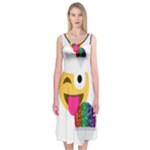 glitter wink emoji  Midi Sleeveless Dress